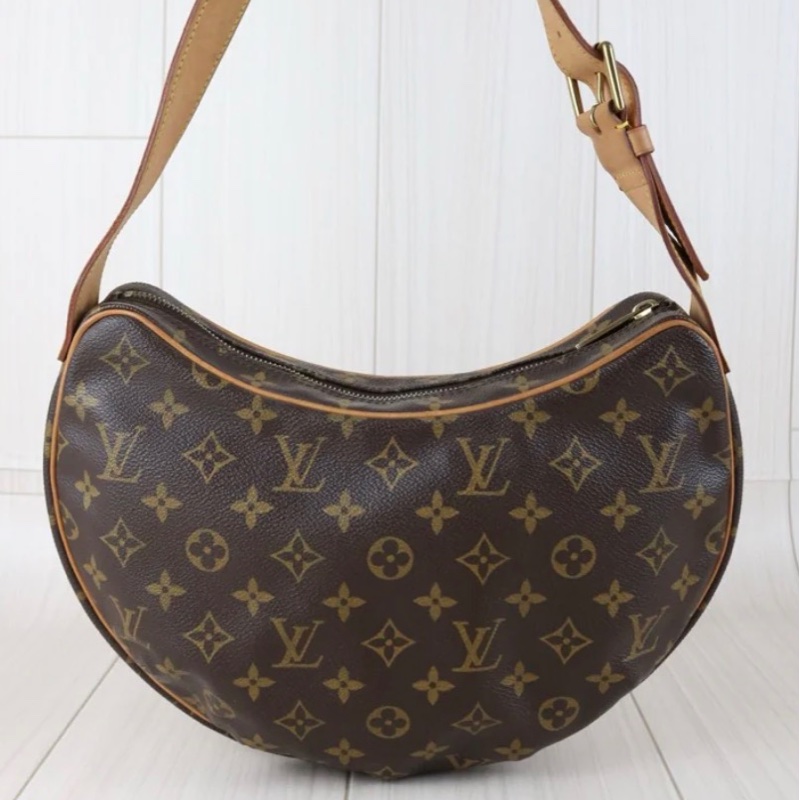 「JL精品代購」9新 Lv 老花Croissant豌豆包 中號-3