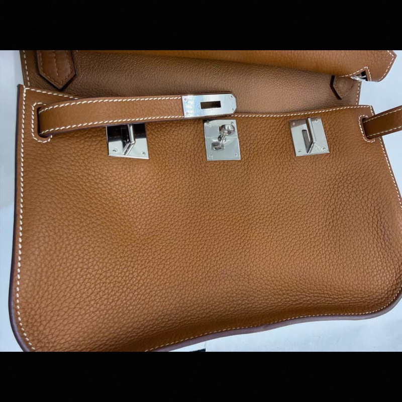 Hermes 金棕銀扣吉普賽28 T刻 配件：肩帶-15