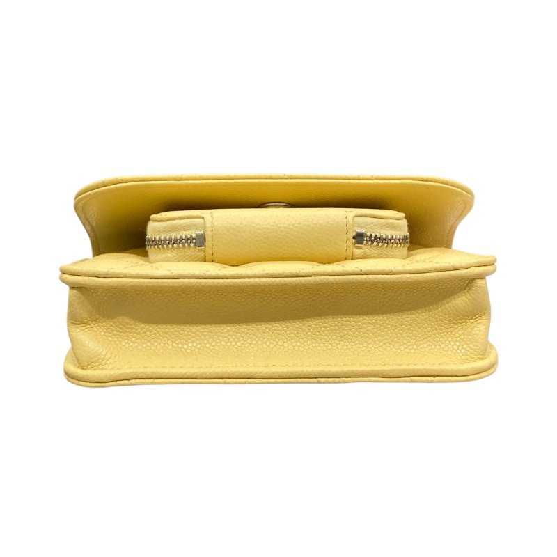 CHANEL 香奈兒 AP2914 BUSINESS AFFINITY BAG 小型手把口蓋郵差包 小牛皮 淺黃色 淺金釦-6