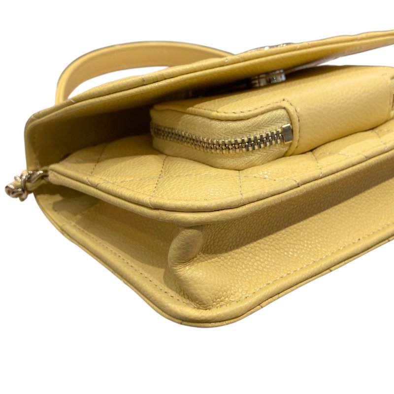 CHANEL 香奈兒 AP2914 BUSINESS AFFINITY BAG 小型手把口蓋郵差包 小牛皮 淺黃色 淺金釦-7