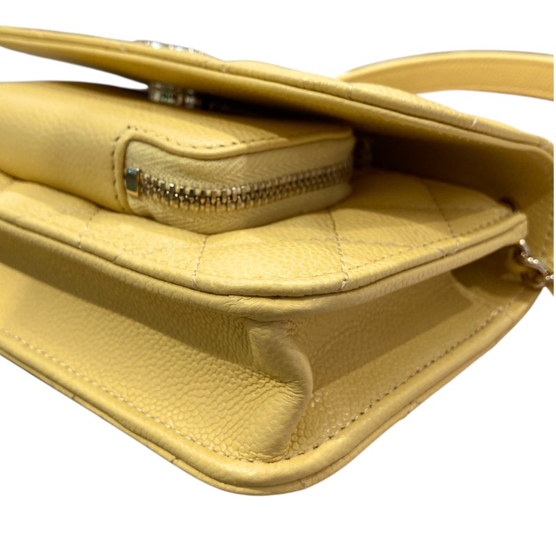 CHANEL 香奈兒 AP2914 BUSINESS AFFINITY BAG 小型手把口蓋郵差包 小牛皮 淺黃色 淺金釦-8