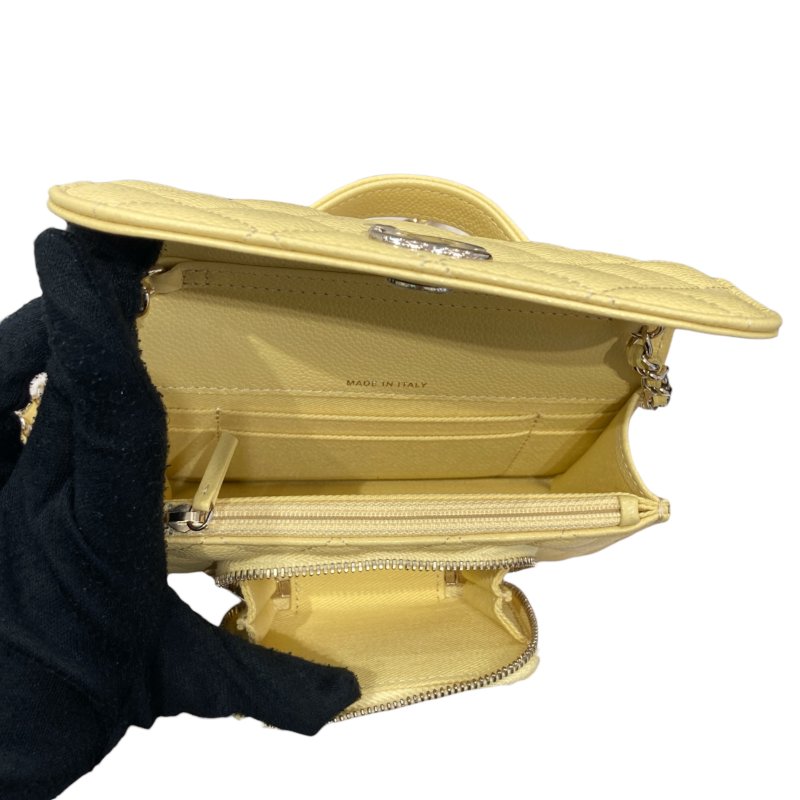 CHANEL 香奈兒 AP2914 BUSINESS AFFINITY BAG 小型手把口蓋郵差包 小牛皮 淺黃色 淺金釦-11