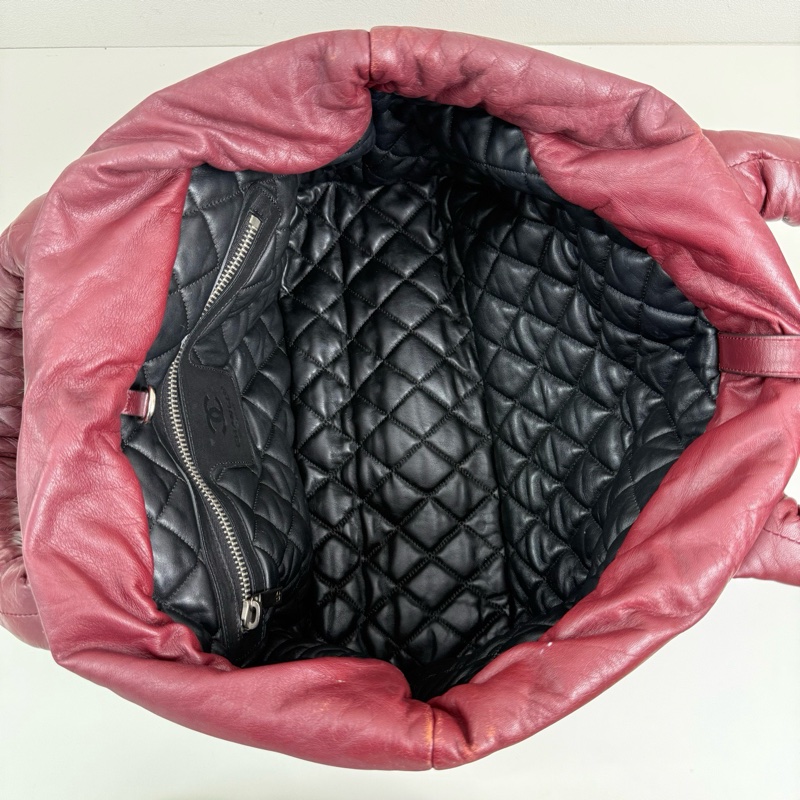 Chanel/香奈兒 暗紅色手提包-6