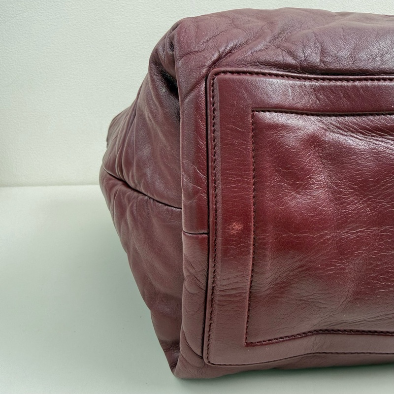 Chanel/香奈兒 暗紅色手提包-7