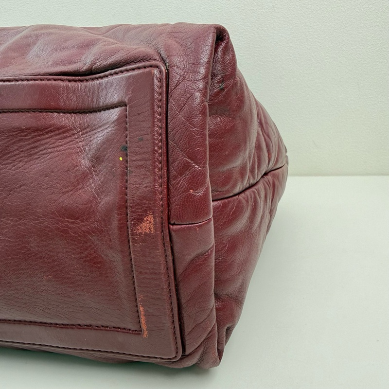 Chanel/香奈兒 暗紅色手提包-8