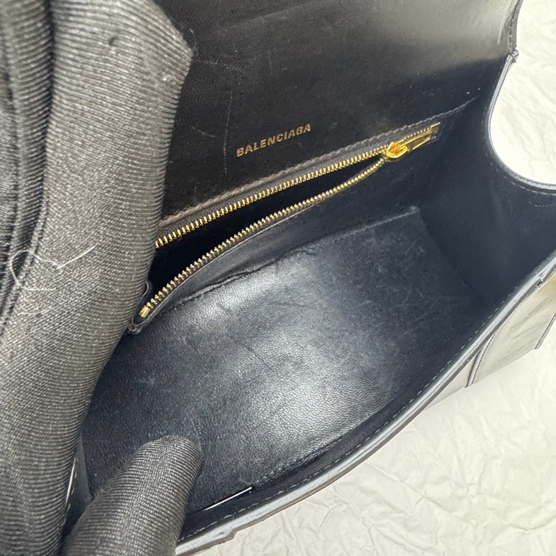 Balenciaga巴黎世家經典沙漏包 s 黑金 原始成色-7
