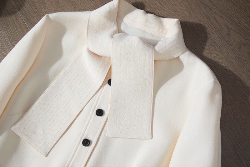 DIOR 奶杏色收腰法式優雅通勤連衣裙-4