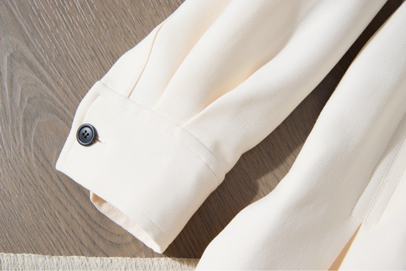 DIOR 奶杏色收腰法式優雅通勤連衣裙-6