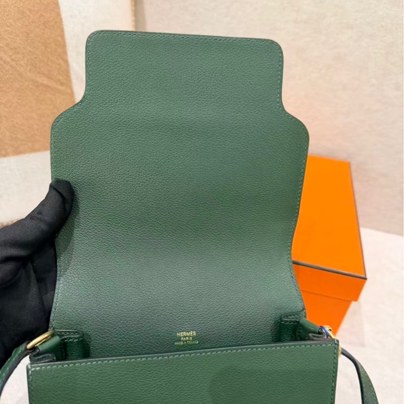 🌈Hermes💚Mini Roulis 19💚英國綠金扣🌈98.5新🌟Evercolor皮🌟miniroulis🌟roulis19🌟愛馬仕🌟-1