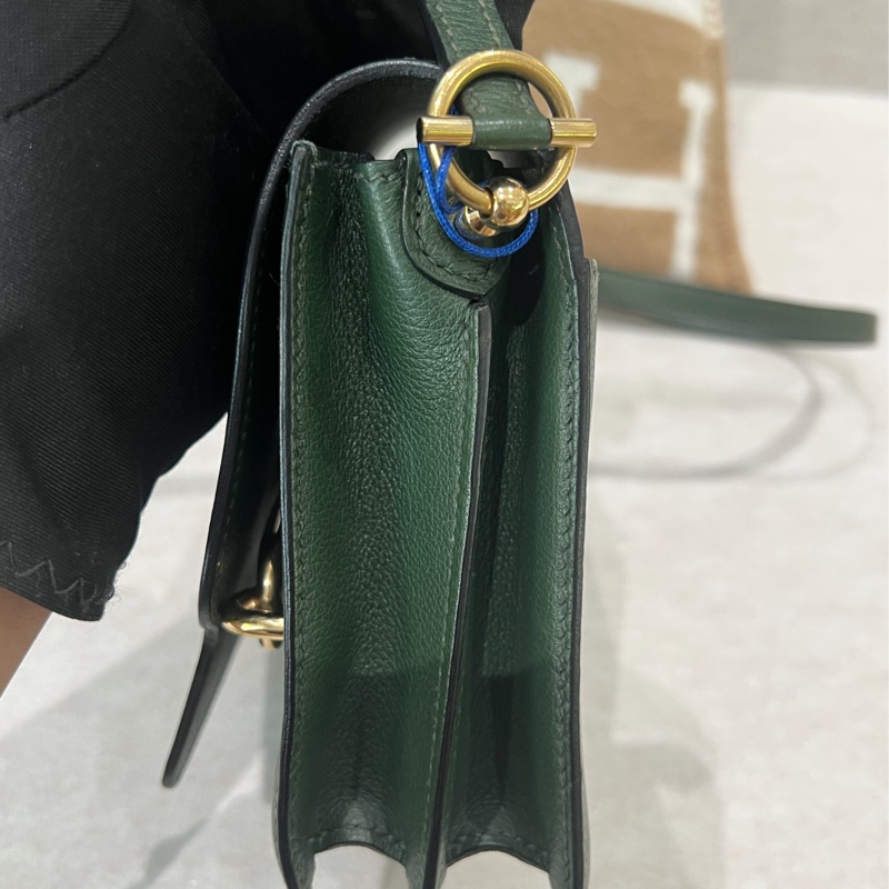 🌈Hermes💚Mini Roulis 19💚英國綠金扣🌈98.5新🌟Evercolor皮🌟miniroulis🌟roulis19🌟愛馬仕🌟-4