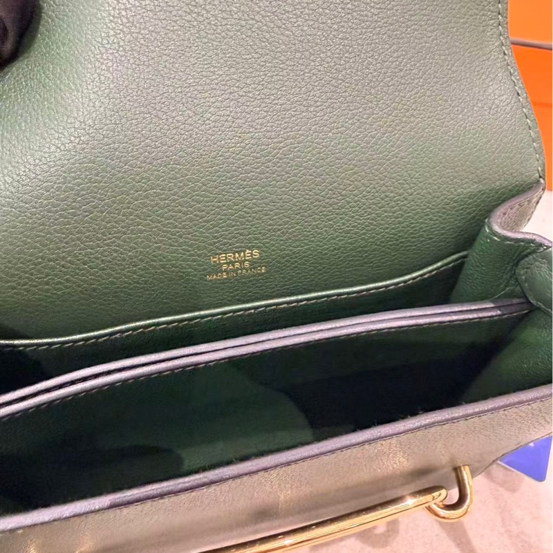🌈Hermes💚Mini Roulis 19💚英國綠金扣🌈98.5新🌟Evercolor皮🌟miniroulis🌟roulis19🌟愛馬仕🌟-8