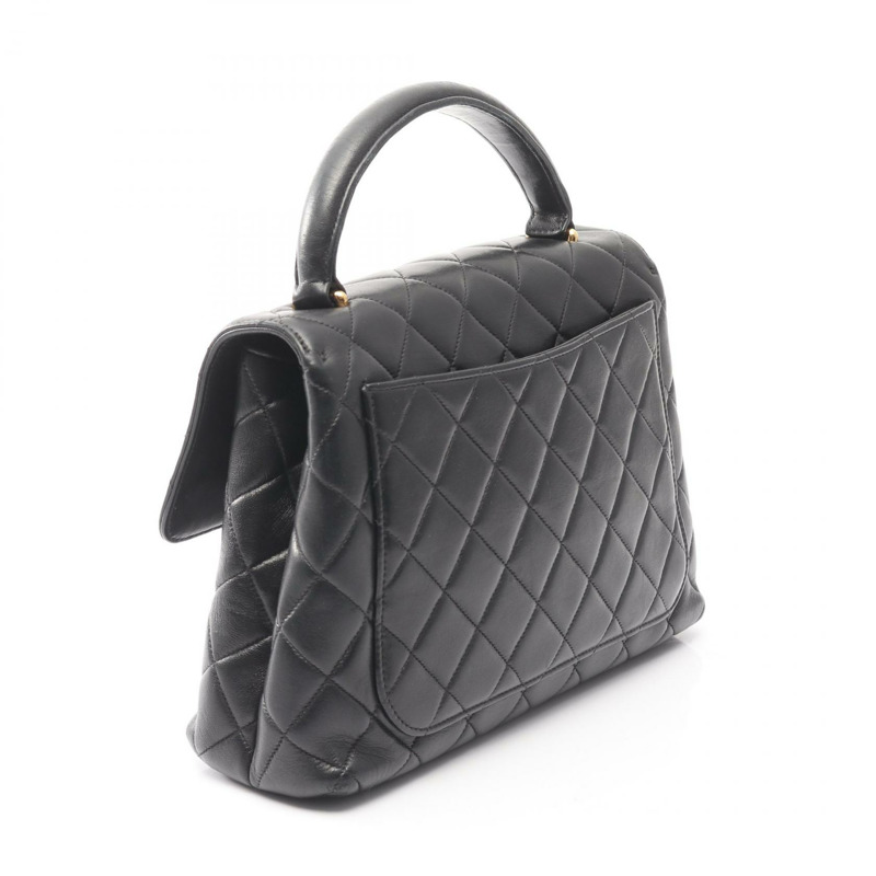 香奈兒 (CHANEL) Matelasse 手袋,羊皮材質,黑色,金色五金,二手,女士 Coco CC 標誌-1