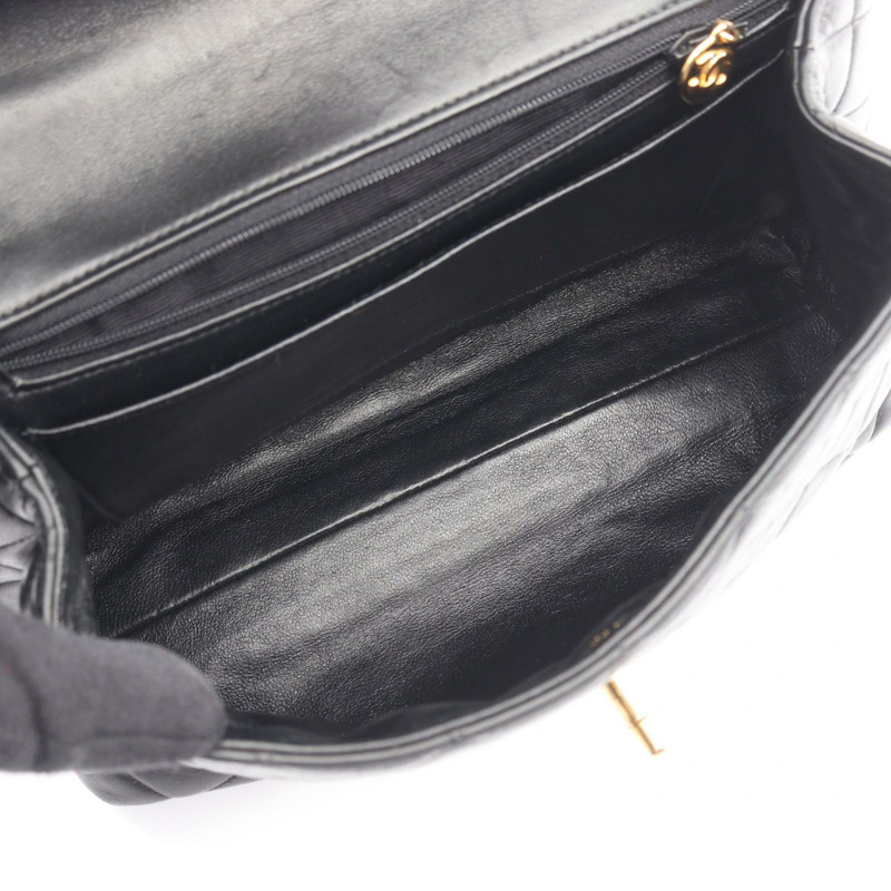 香奈兒 (CHANEL) Matelasse 手袋,羊皮材質,黑色,金色五金,二手,女士 Coco CC 標誌-2