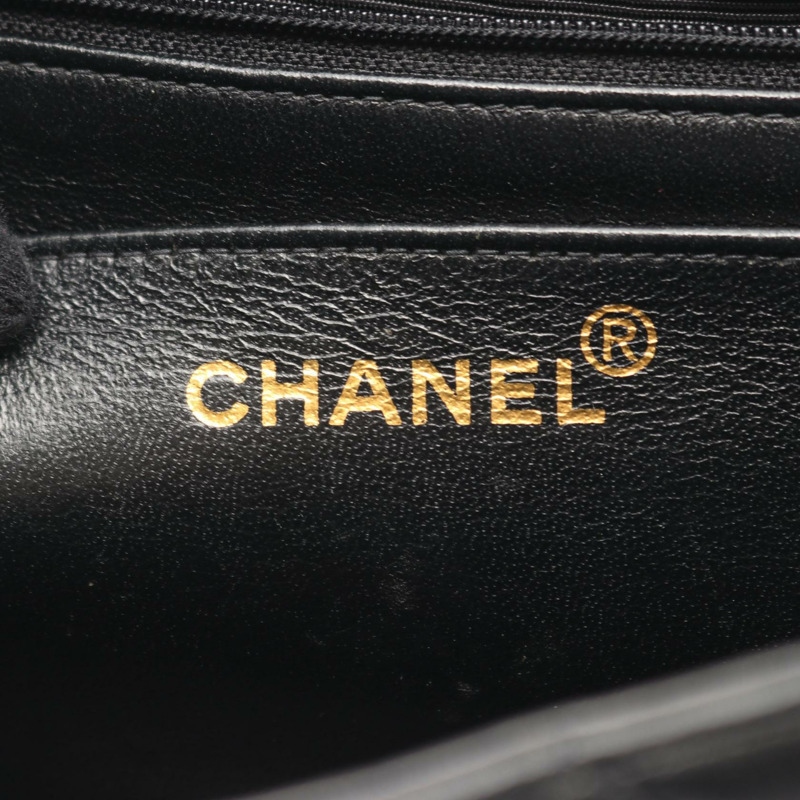 香奈兒 (CHANEL) Matelasse 手袋,羊皮材質,黑色,金色五金,二手,女士 Coco CC 標誌-3