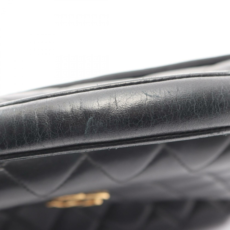 香奈兒 (CHANEL) Matelasse 手袋,羊皮材質,黑色,金色五金,二手,女士 Coco CC 標誌-8