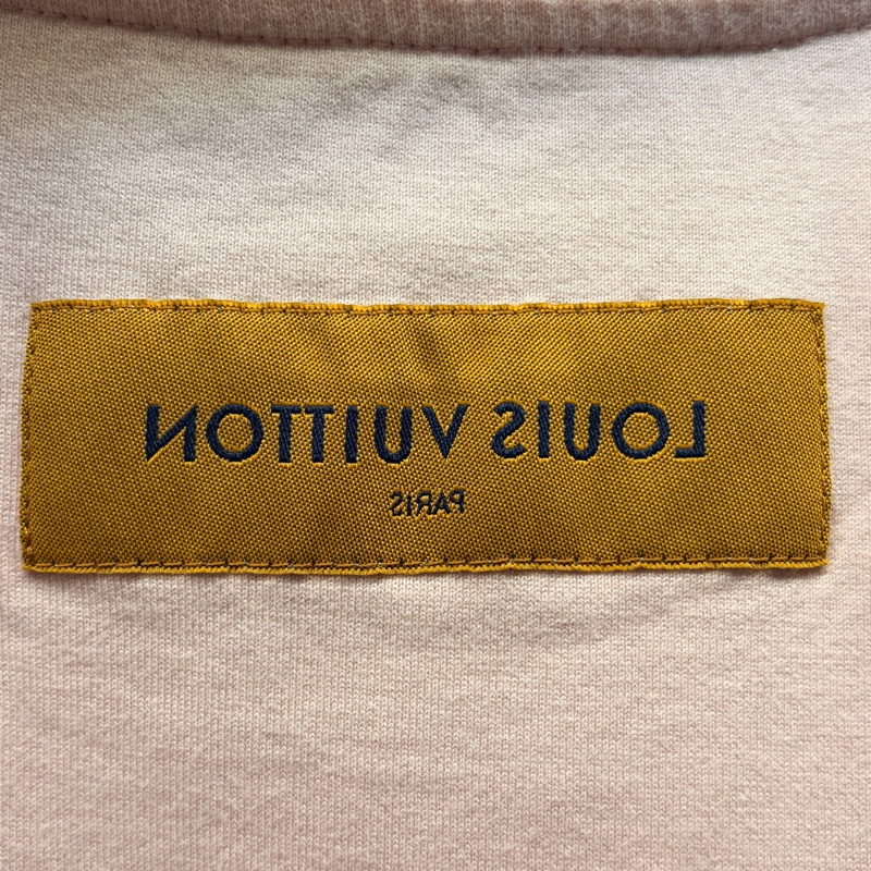 LV路易威登 LOUIS VUITTON 95新浮雕LOGO粉色XS 短袖T恤-4