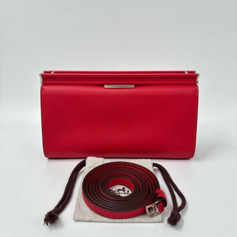 Hermes愛馬仕Clic-H21 國旗紅銀扣 Ec皮