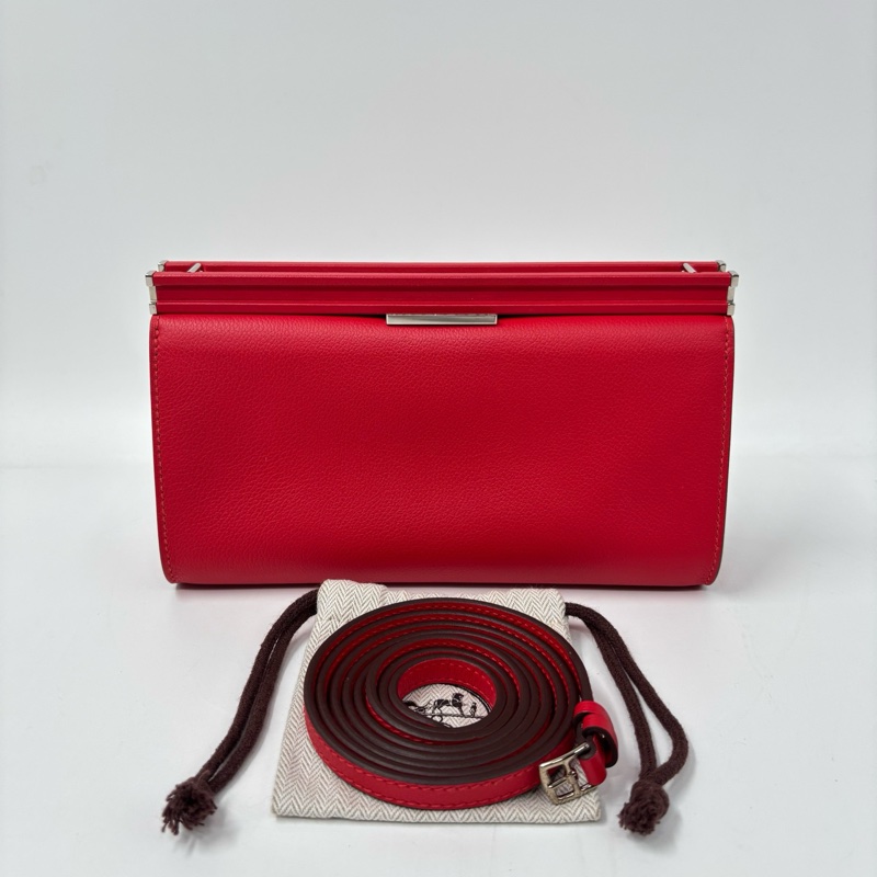 Hermes愛馬仕Clic-H21 國旗紅銀扣 Ec皮-0