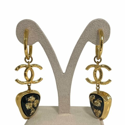 CHANEL 香奈兒 復古垂墜耳環 合金 金色