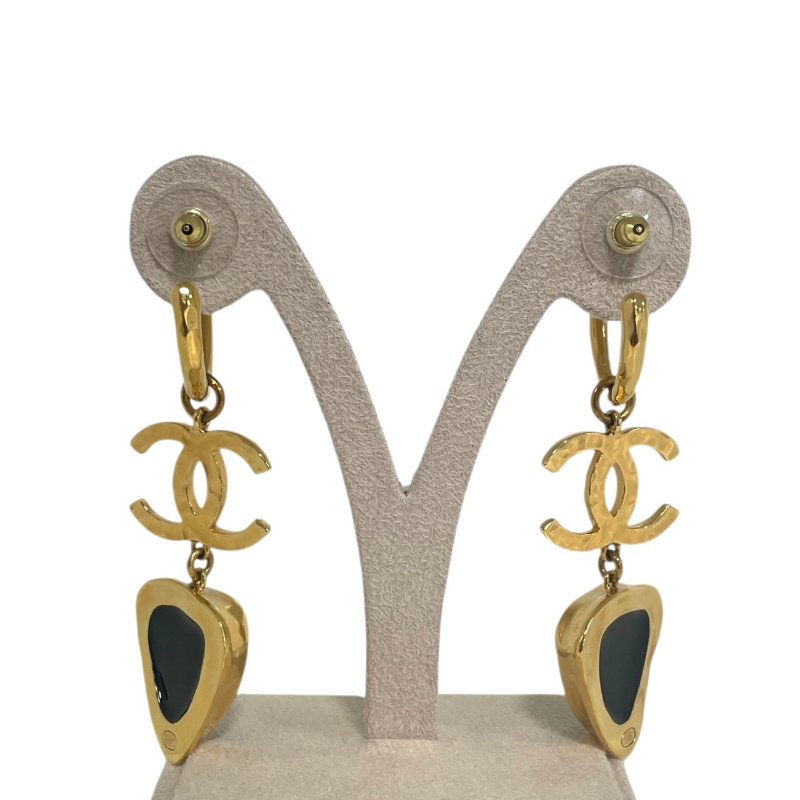 CHANEL 香奈兒 復古垂墜耳環 合金 金色-1