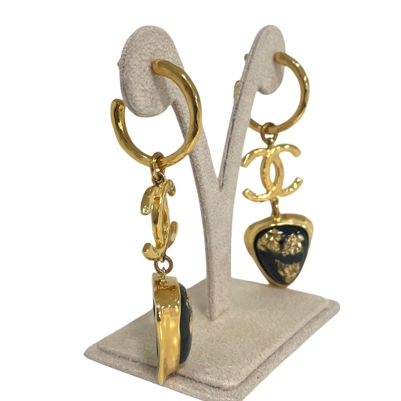 CHANEL 香奈兒 復古垂墜耳環 合金 金色-2