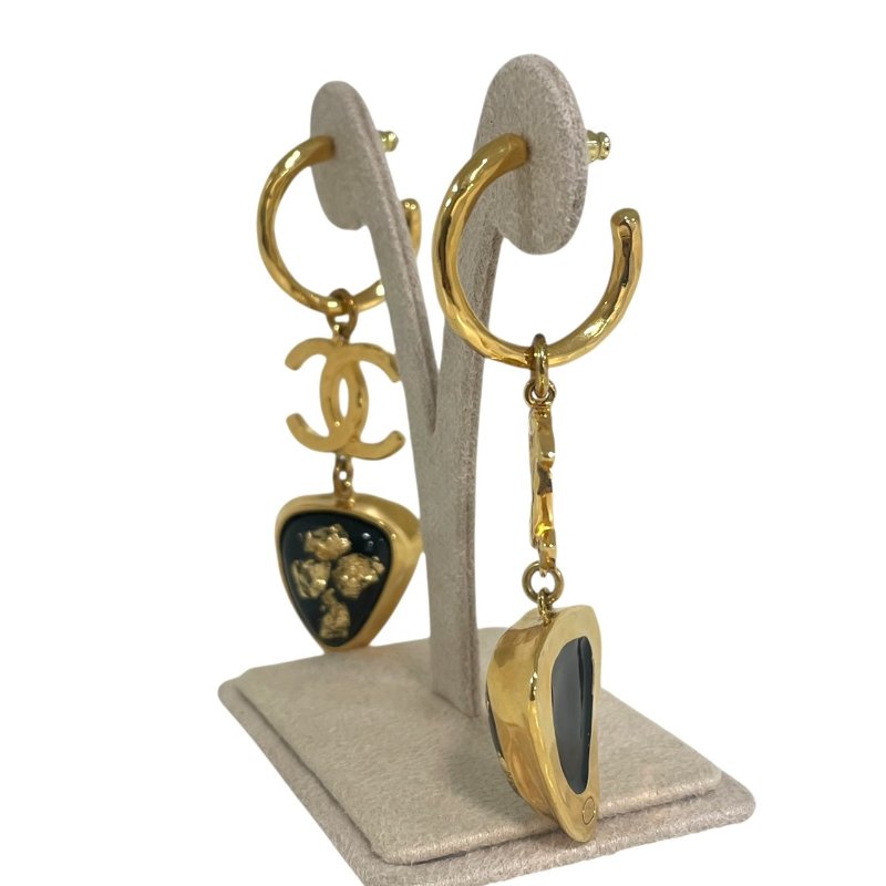 CHANEL 香奈兒 復古垂墜耳環 合金 金色-3