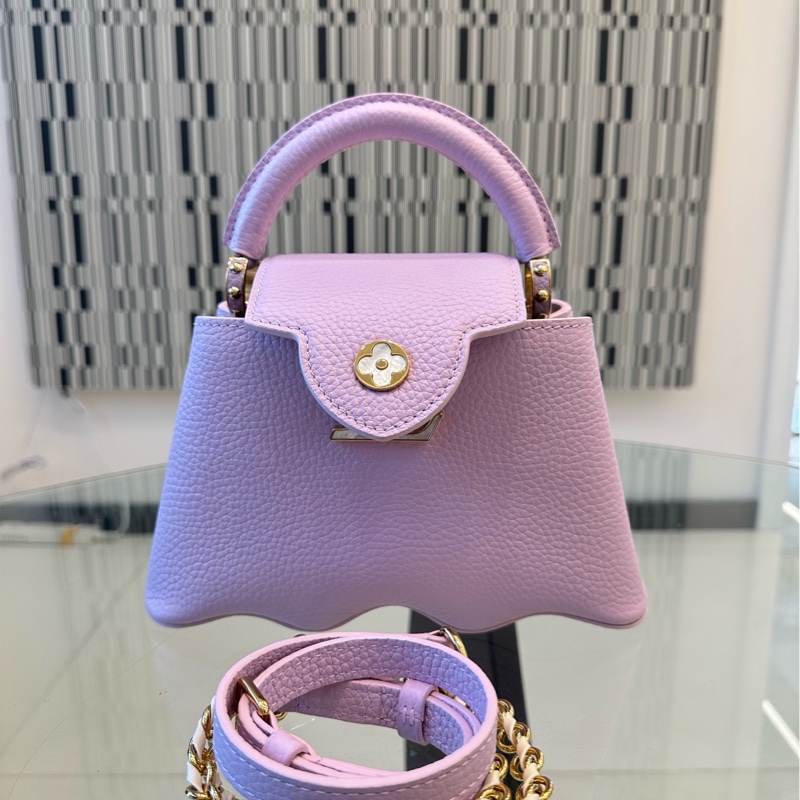 芯片款99新 LV粉色波浪卡普辛。-0