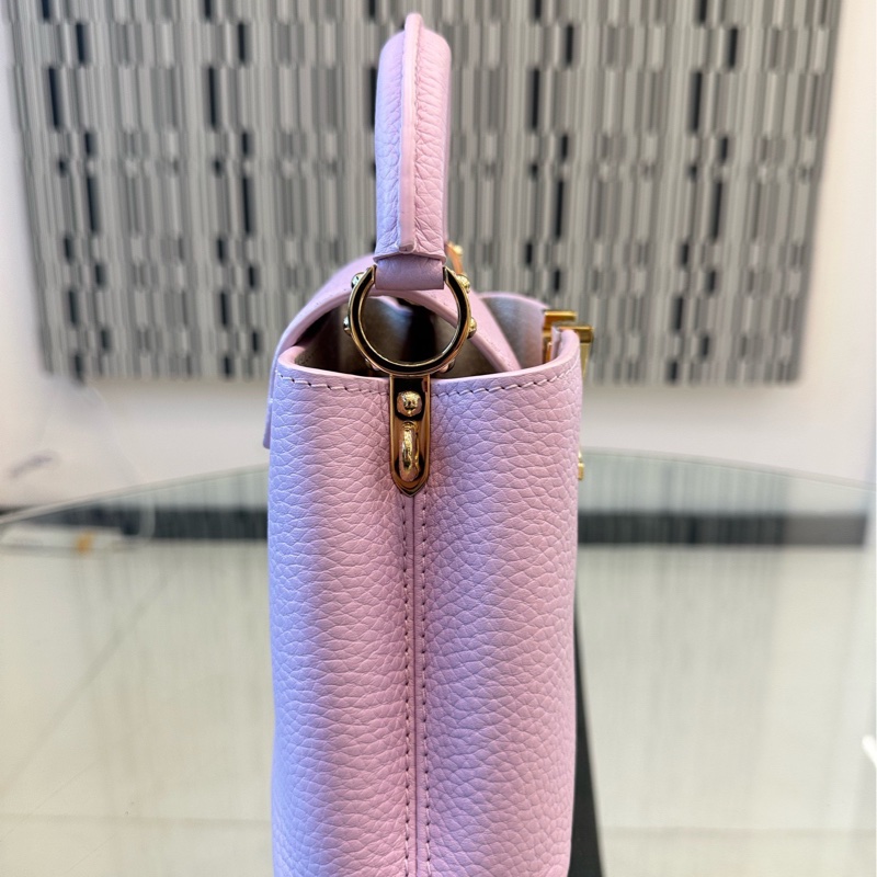 芯片款99新 LV粉色波浪卡普辛。-3