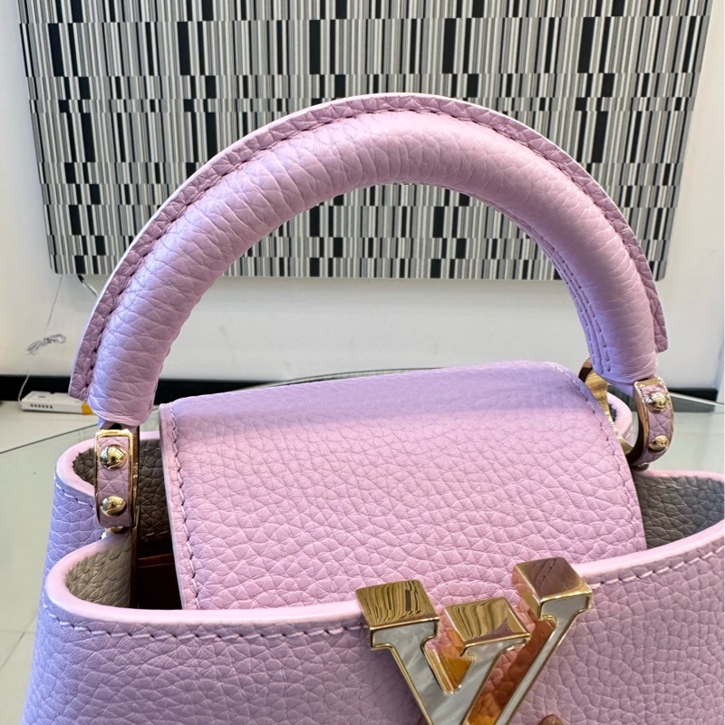 芯片款99新 LV粉色波浪卡普辛。-5