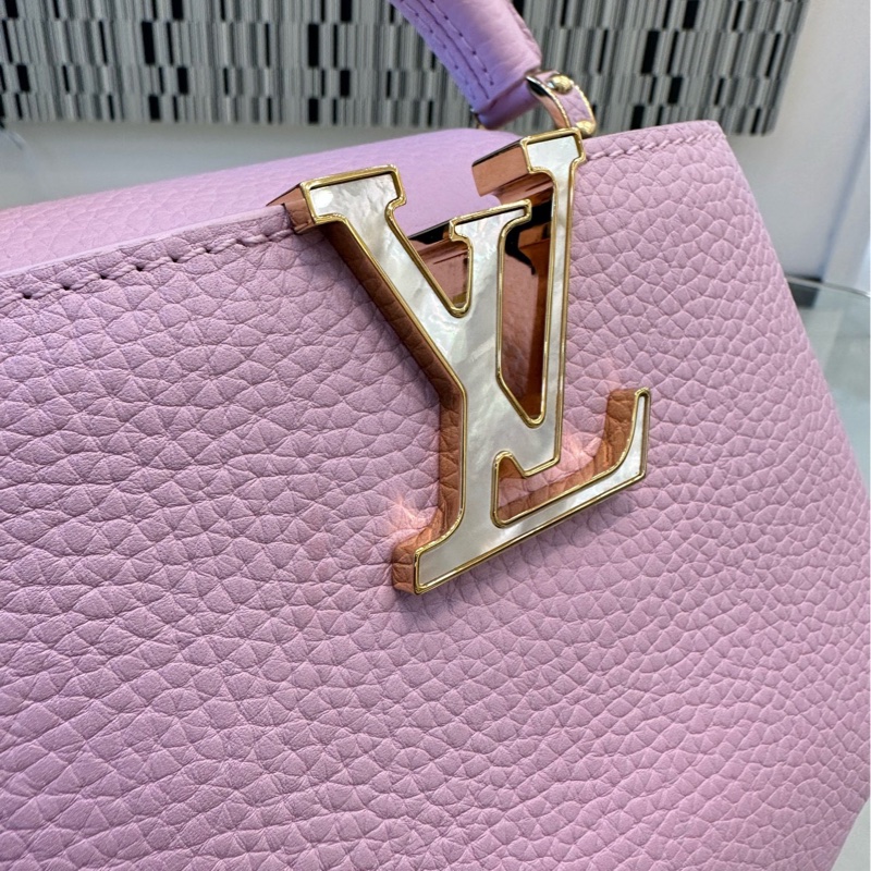 芯片款99新 LV粉色波浪卡普辛。-6