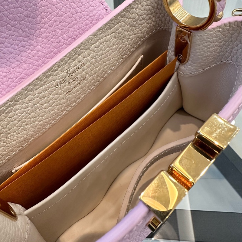 芯片款99新 LV粉色波浪卡普辛。-7