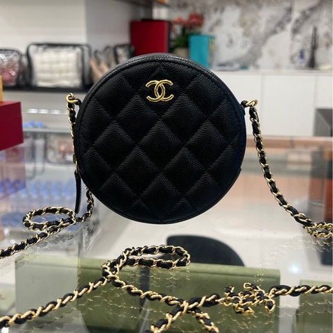 香奈兒/Chanel 圓餅包 牛皮  。