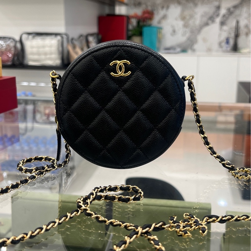 香奈兒/Chanel 圓餅包 牛皮  。-0