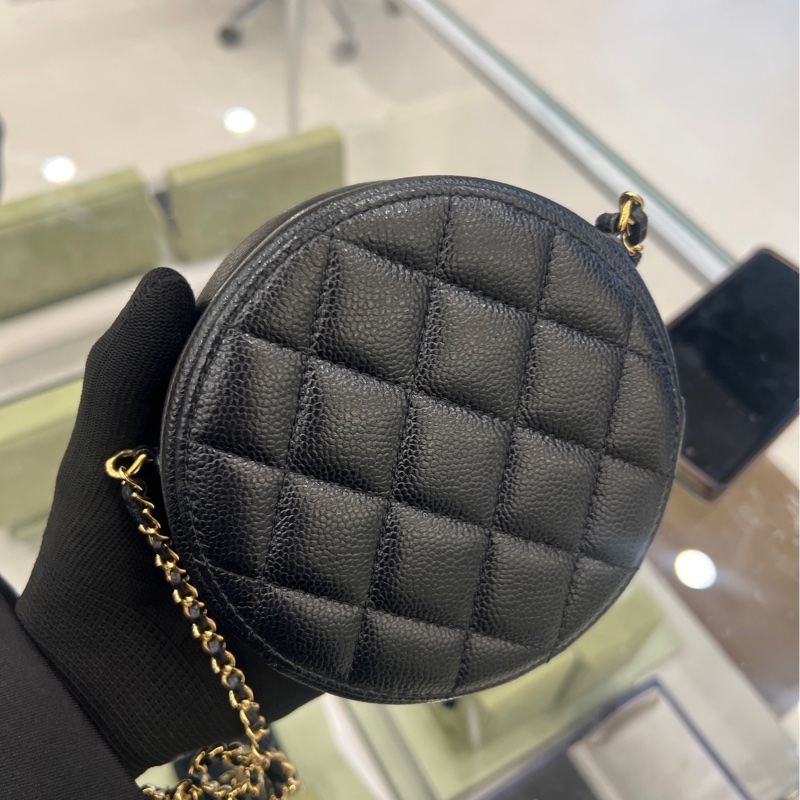 香奈兒/Chanel 圓餅包 牛皮  。-1