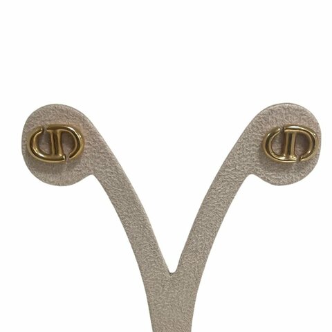 DIOR 迪奧 CD造型耳環 合金 金色