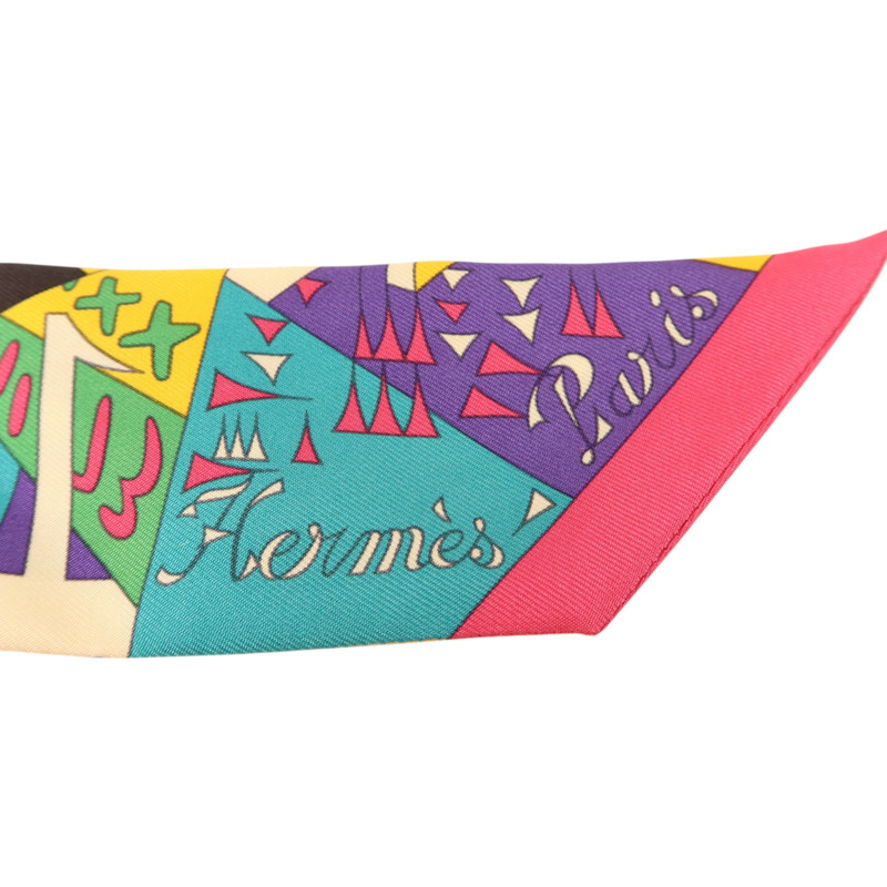 HERMES 絲質Twilly絲巾-4
