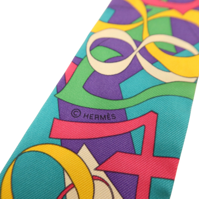 HERMES 絲質Twilly絲巾-5