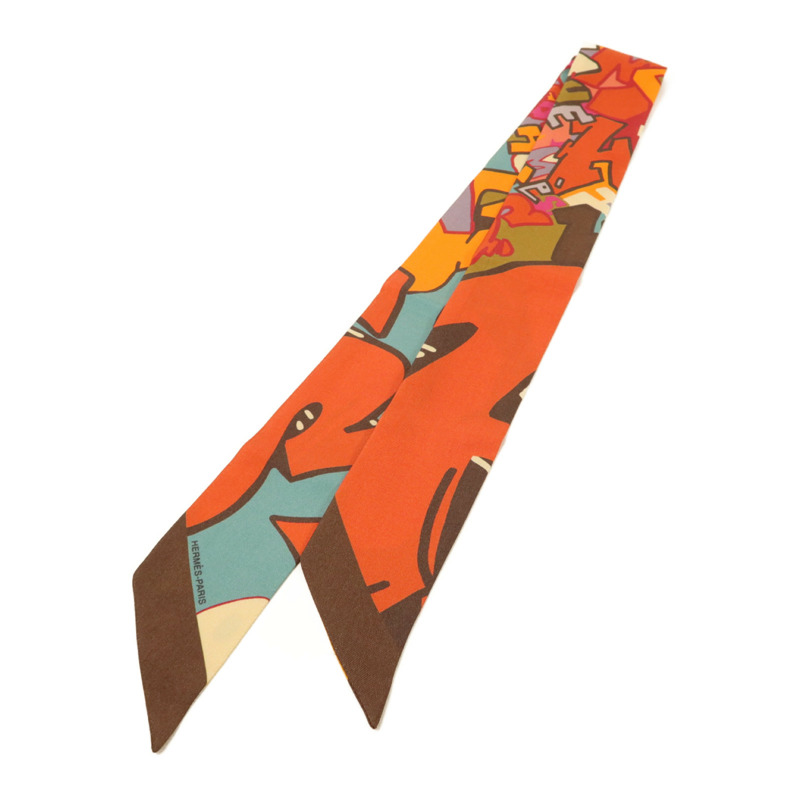 HERMES 絲質Twilly絲巾-1