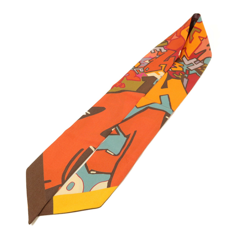 HERMES 絲質Twilly絲巾-3
