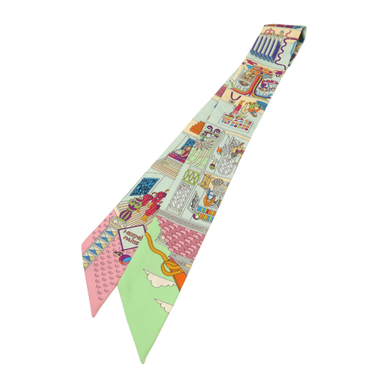 HERMES 絲質Twilly絲巾-1