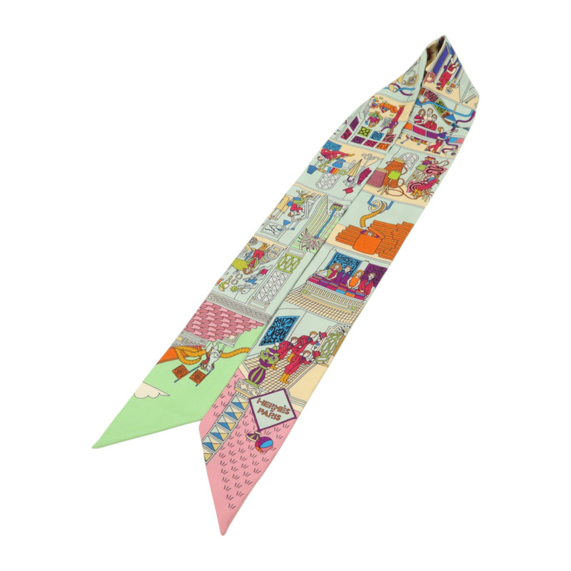 HERMES 絲質Twilly絲巾-2