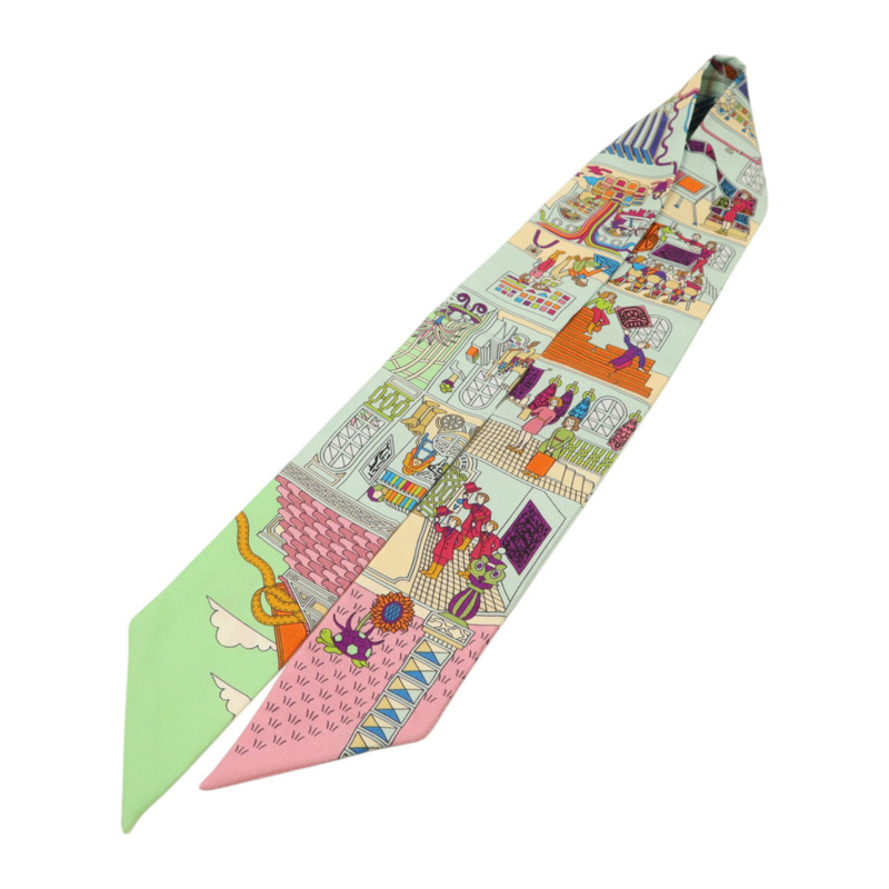 HERMES 絲質Twilly絲巾-3