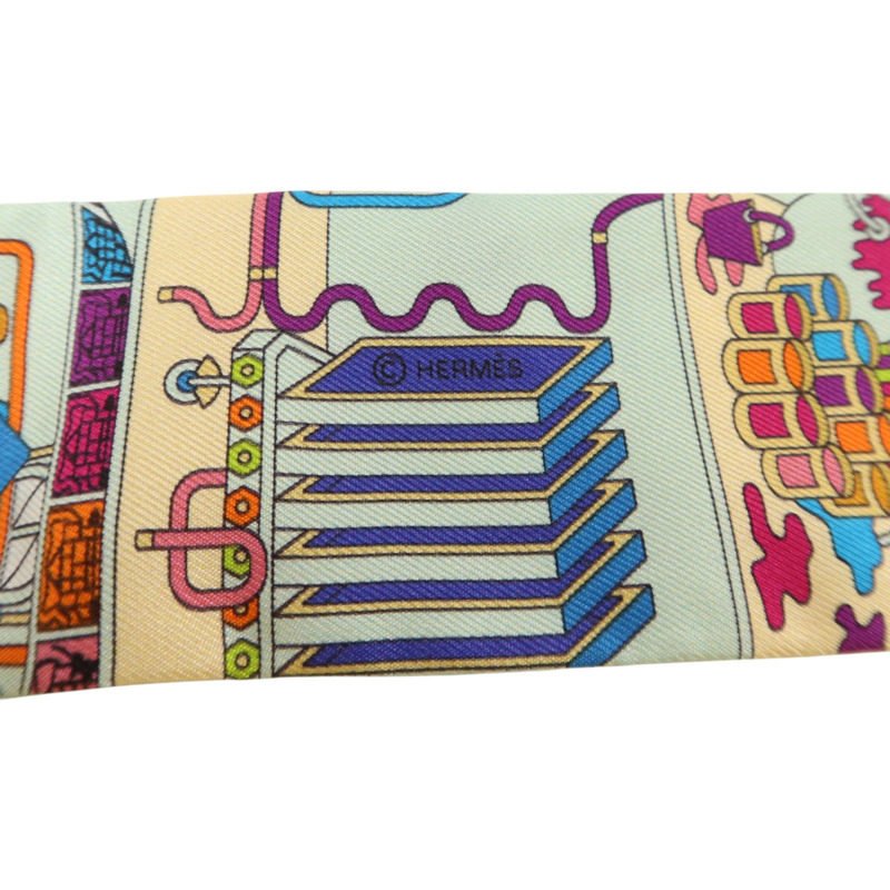 HERMES 絲質Twilly絲巾-4
