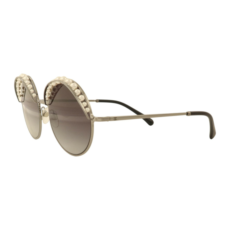 CHANEL 金屬/PVC Pearl Round Sunglasses太陽眼鏡-1
