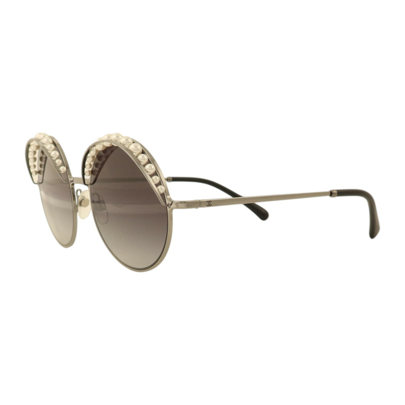 CHANEL 金屬/PVC Pearl Round Sunglasses太陽眼鏡-2