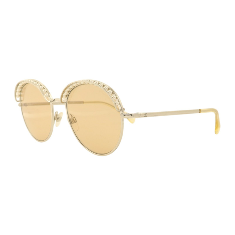 CHANEL 金屬/PVC Pearl Round Sunglasses太陽眼鏡-1