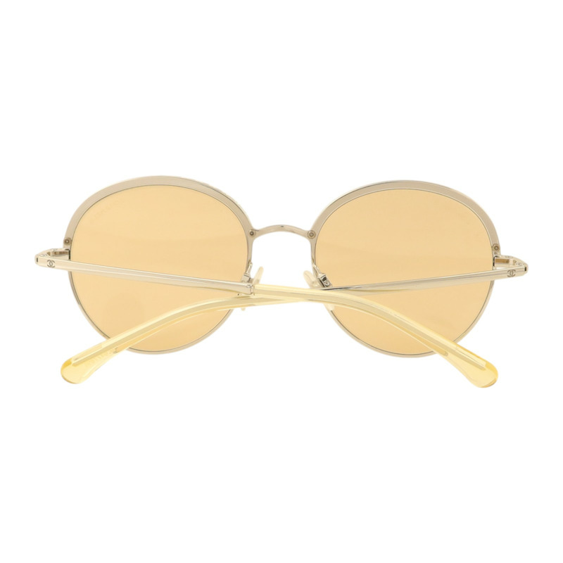 CHANEL 金屬/PVC Pearl Round Sunglasses太陽眼鏡-3