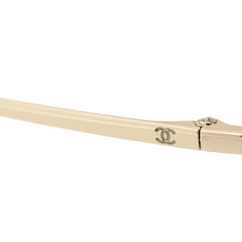 CHANEL 金屬/PVC Pearl Round Sunglasses太陽眼鏡-4