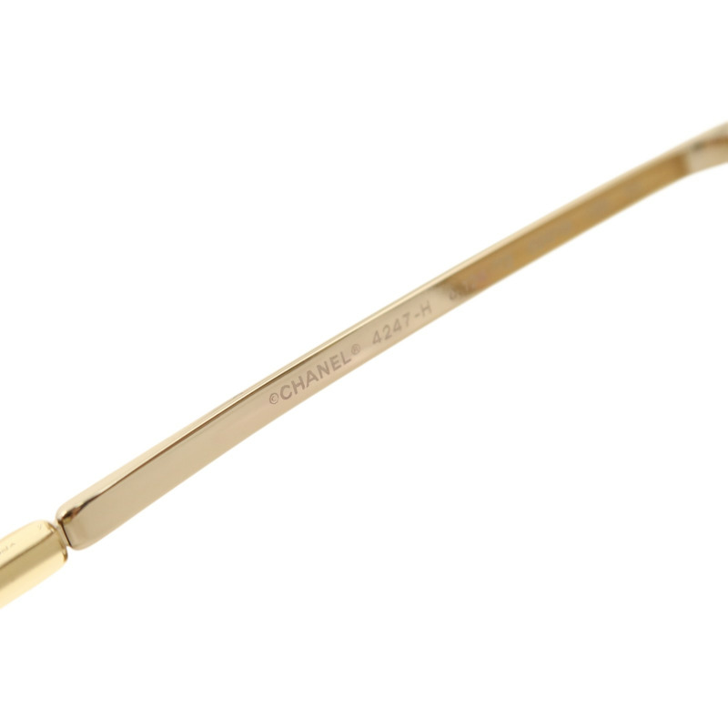 CHANEL 金屬/PVC Pearl Round Sunglasses太陽眼鏡-5