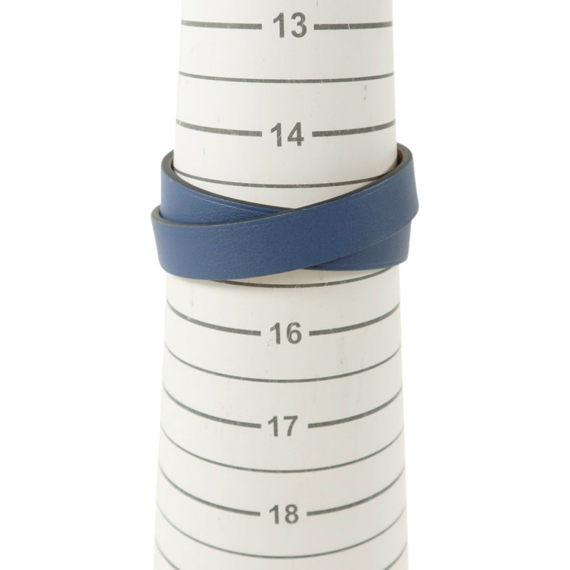 HERMES Swift皮革Mini Dog Double Tour Bracelet銀扣手鏈Bleu Brighton-10